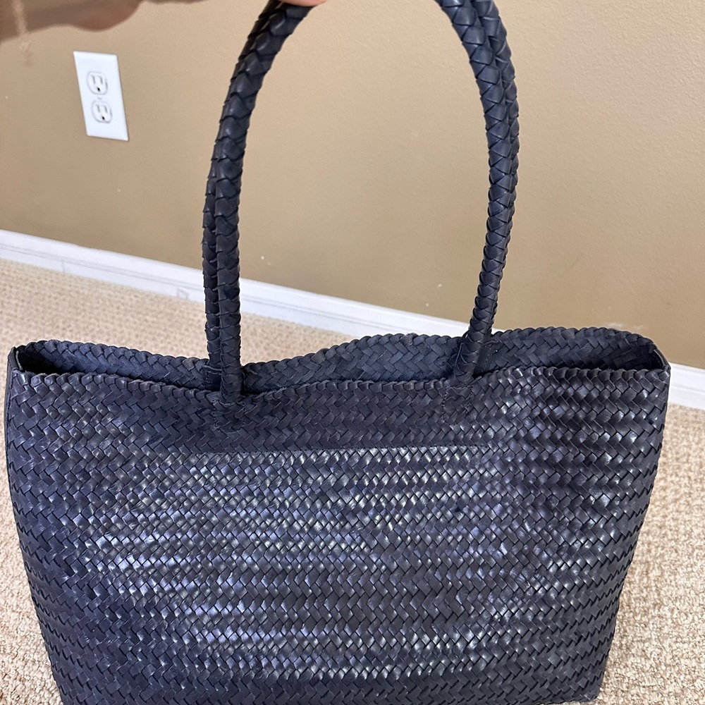 Madewell handwoven leather tote bag